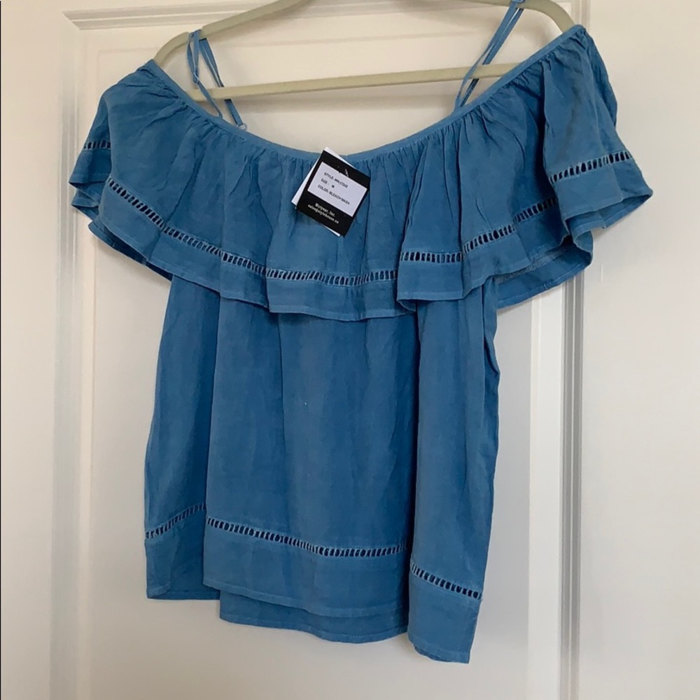 Chambray off the shoulder top
